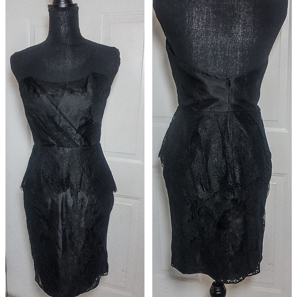 Occasions Black Lace Cocktail Length dress